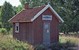 Het haltegebouw van Ingribyn op 5-8-1975 aan de DVVJ. The small building at the stop of Ingribyn on 5-8-1975 on the DVVJ.