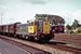 In Augustus 1973 staat de 2903 met een goederentrein in Coevorden.
Beeldmateriaal Het Utrechts Archief Nr. 160375 In August 1973 the diesel engine NS 2903 is standing in Coevorden with a freight train.
Image from Het Utrechts Archief Nr. 160375