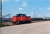 SJ rangeerloc V5 nr 161 staat te wachten aan de intermodale terminal (ASG / RailCombi)  in Gävle in juli 1996. The diesel shunting engine V5 nr 161 from the SJ is waiting in Gävle on the intermodal terminal (ASG / RailCombi) in July 1997.