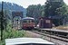 Op 4-8-1975 komt het dieselstel nr 1146 (type Y7) van de SJ aan in Långbron onderweg uit Mellerud over de DVVJ. On 4-8-1975 the diesel train unit type Y7 nr 1146 from the SJ arrives at Långbron on its way from Mellerud to the north on the DVVJ.