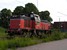 Op 16-6-2005 staat dezelfde rode T44 nr 349 van Green Cargo bij de werkplaats van Hallsberg
19:00 On 16-6-2005 the same red diesel locomotive type T44 nr 349 from Green Cargo is standing at the locomotive shed in Hallsberg.
19:00