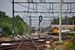 Op 5-7-2013 passeert een Koploper stel van de NS Hoogeveen als stoptrein uit Zwolle richting Groningen.
14:25
 On 5-7-2013 an electric train unit (Koploper) from the NS is passing Hoogeveen on its way from Zwolle to Groningen.
14:25