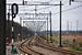 Het spoor richting Zwolle, aan de zuidzijde van station Hoogeveen. The railway to Zwolle, seen from the south side of the station of Hoogeveen. 