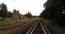 Het emplacement van Kvillsfors op 15-8-2006 met het servicegebouwtje, gezien in zuidelijke richting.  The yard of Kvillsfors on 15-8-2006 seen in Southern direction with the service building. 