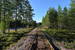 De Älvdalsbanan vlak voor de brug bij Oxberg en net na het station van Oxberg in noordelijke richting gezien. 
26-7-2016 18:59 The Älvdalsbanan close to the Oxberg bridge and just after the station of Oxberg. 
Looking in Northern direction. 
26-7-2016 18:59