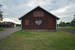 Eén van de gebouwen op het voormalig emplacement van Älvdalen.
27-7-2016 20:48 One of the buildings on the former yard of Älvdalen station. 
27-7-2016 20:48