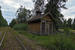 Een bijgebouw van het station van Gopshus uit 1896, aan de lijn Mora - Älvdalen (MEJ) op 27-7-2016 om 21:45.
Waarschijnlijk was dit een toilet.  A secondary building of the station of Gopshus from 1896 on the Mora - Älvdalen railway (MEJ) on 27-7-2016 at 21:45.
This might have been a public toilet. 