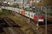 Op 18-11-2006 rijdt DB 232 908-4 door station Rotterdam Zuid met een containertrein.
13:07 On 18-11-2006 the DB diesel locomotive 232 908-4 is passing Rotterdam Zuid with a container train.
13:07